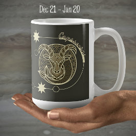Taza De Café Capricornio Rótulo Zodiaco Astrología Mandala Espi