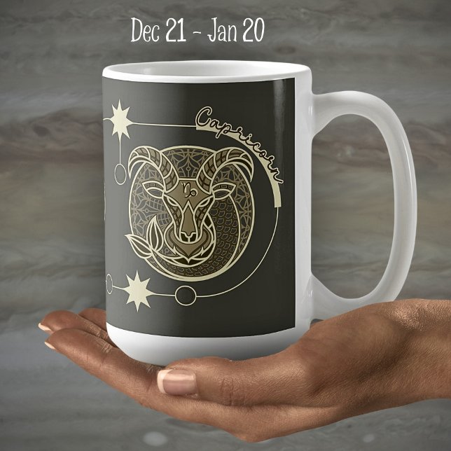Taza De Café Capricornio Rótulo Zodiaco Astrología Mandala Espi (Subido por el creador)