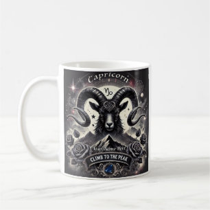 Taza De Café Capricornio "Sube al pico" Zodiac Mug