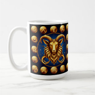 Taza De Café Capricornio Zodíaco Estrellas Celestes Y Luna