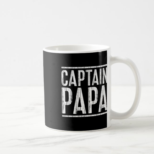 Taza De Café Captain Papa Shirt Pontoon Boat Fathers Day Fishin (Derecha)