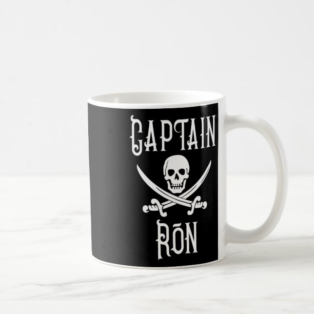 Taza De Café Captain Ron Personalized Pirate Skull Boating  (Derecha)