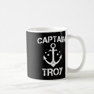 Taza De Café Captain Troy Funny Birthday Personalizado Nombre B