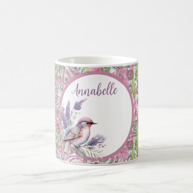 Taza De Café Capullo rosa Floral Desplome café Mug