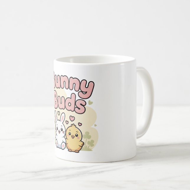 Taza De Café Capullos de conejito Cute Pastos de primavera (Anverso derecho)