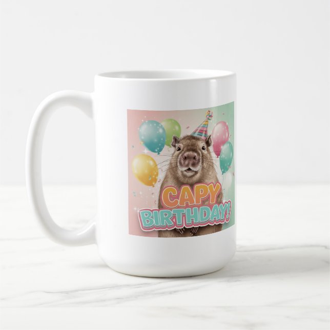 Taza De Café Capy Birthday! (Izquierda)