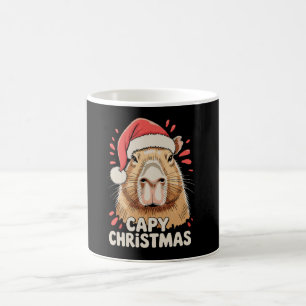 Taza De Café Capy Navidad Xmas Sombrero Santa Capybara Roedor