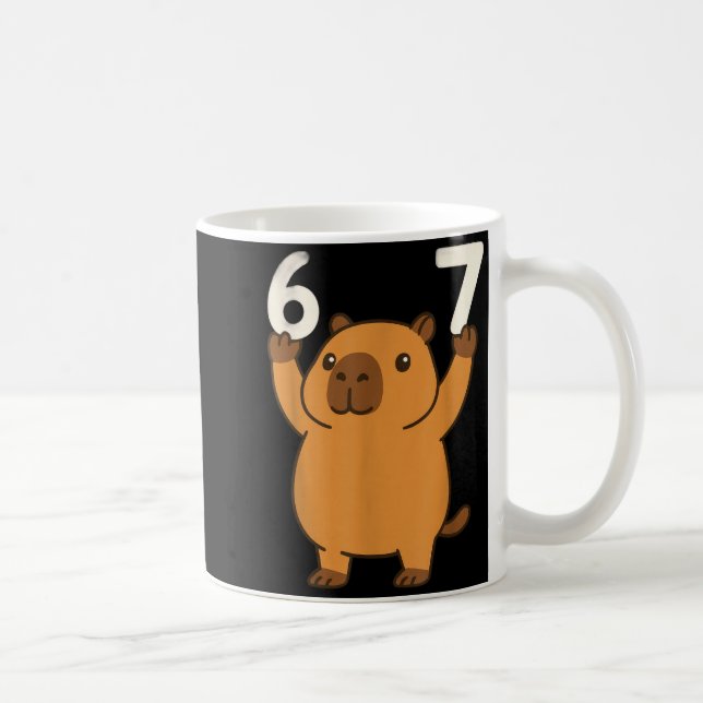 Taza De Café Capybara 67 Meme Seis Siete Divertido  (Derecha)