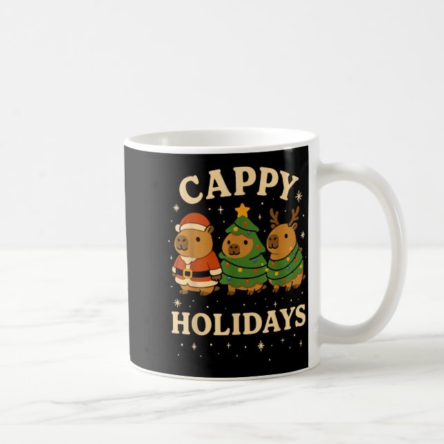 Taza De Café Capybara Christmas Shirt, Funny Capy Holidays  (Derecha)