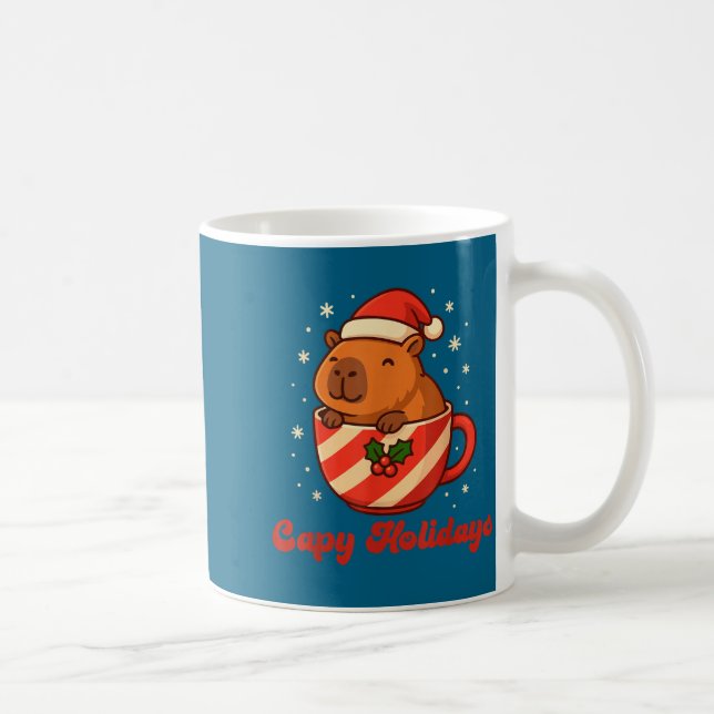 Taza De Café Capybara Christmas Shirt, Funny Capy Holidays  (Derecha)