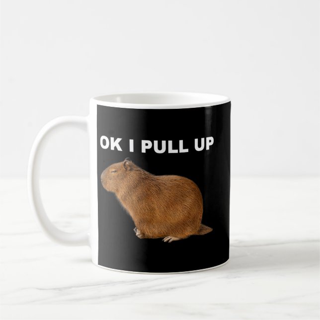 Taza De Café Capybara Lover Ok, Tira hacia arriba Capybara Funn (Izquierda)