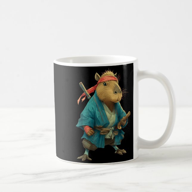 Taza De Café Capybara Ninja Samurai Japan Funny Japanese Graphi (Derecha)