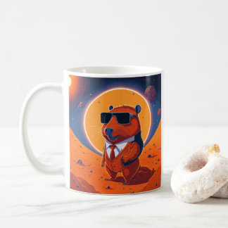 Taza De Café Capybara Planet Mars Funny Moderno
