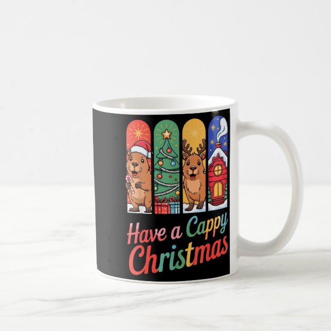 Taza De Café Capybara Reindeer Xmas Have A Capy Christmas  (Derecha)