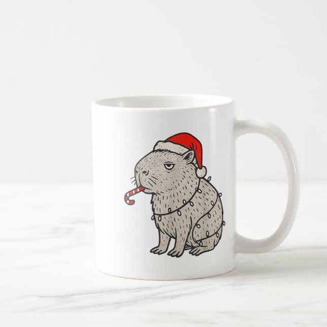 Taza De Café Capybara Smoking Christmas Ugly Cigarette Gen Z  (Derecha)