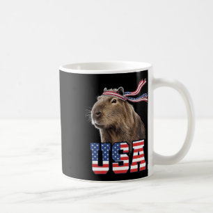 Taza De Café Capybara Usa Bandera Patriótica Americana Hombres