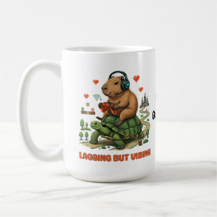 Taza De Café Capybara y Tortuga Gamer Divertidos, Rezagados Per