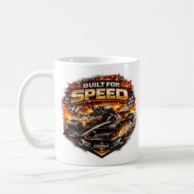 Taza De Café Car - BUILT FOR SPEED (Izquierda)