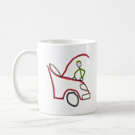 Taza De Café Car Mechanic Stickman