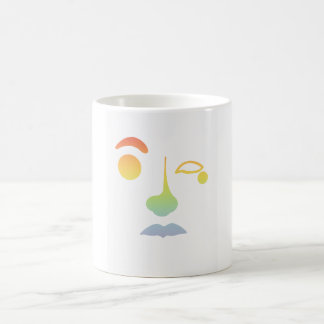 Taza De Café Cara abstracta sin título: Arcoíris