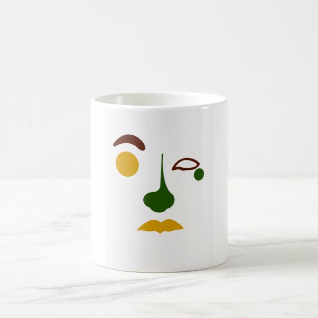 Taza De Café Cara abstracta sin título: Tropical (Centro)