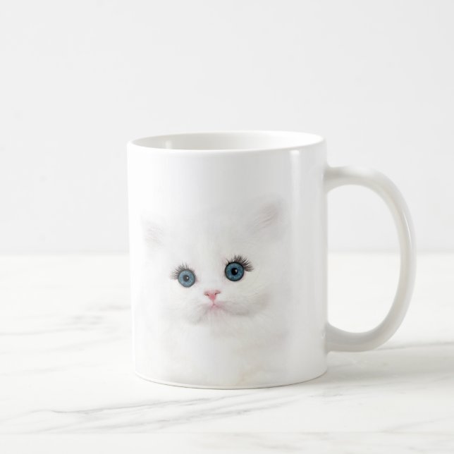 Taza De Café Cara blanca de gatito (Derecha)