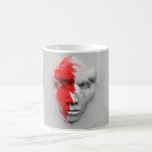 Taza De Café Cara blanca roja