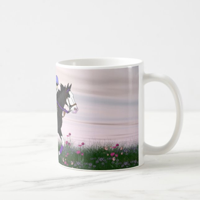 Taza De Café Cara calva pintar caballo y jinete (Derecha)