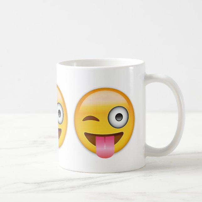 Taza De Café Cara con hacia fuera pegada la lengua y el guiño (Derecha)