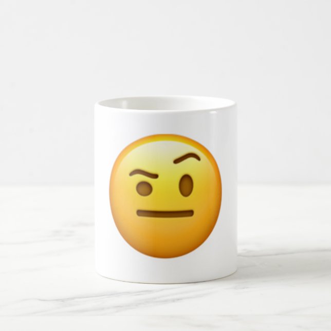 Taza De Café Cara con una ceja elevada - Emoji (Centro)