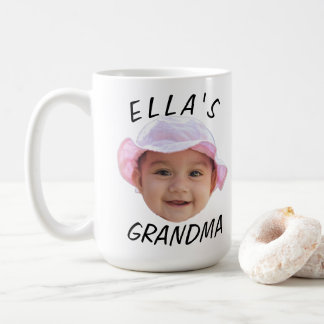 Taza De Café Cara de bebé personalizada con foto y texto abuela