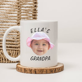Taza De Café Cara de bebé personalizada con foto y texto Abuelo