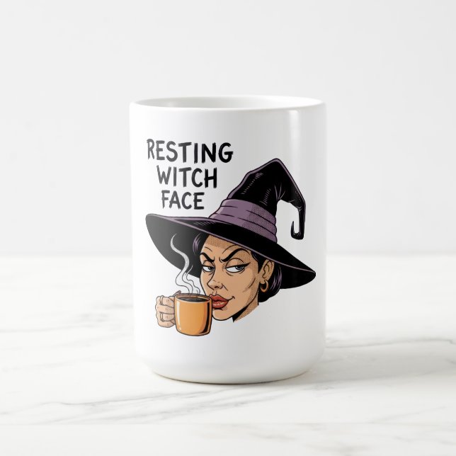 Taza De Café Cara de bruja en marcha (Centro)
