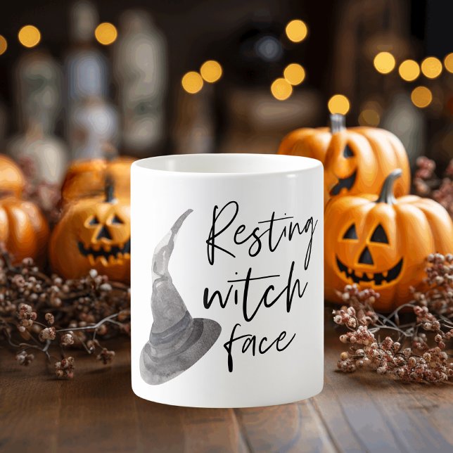Taza De Café Cara de bruja en marcha | Feliz Halloween | Cita d (Subido por el creador)