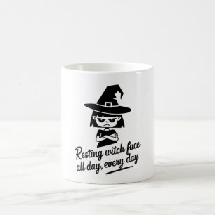 Taza De Café Cara de bruja en reposo
