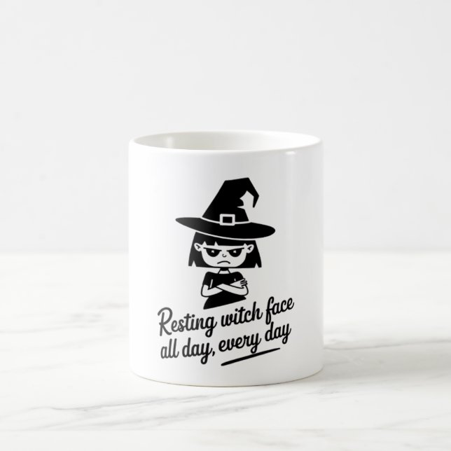 Taza De Café Cara de bruja en reposo (Centro)