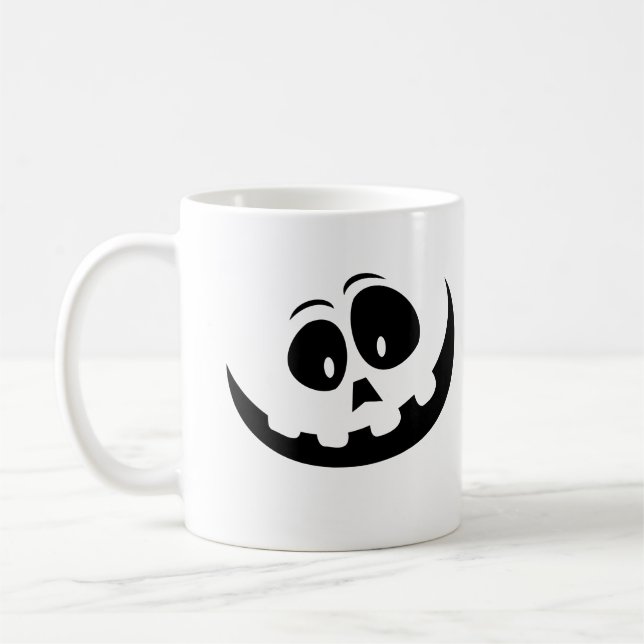 Taza De Café Cara de calabaza bordada (Izquierda)