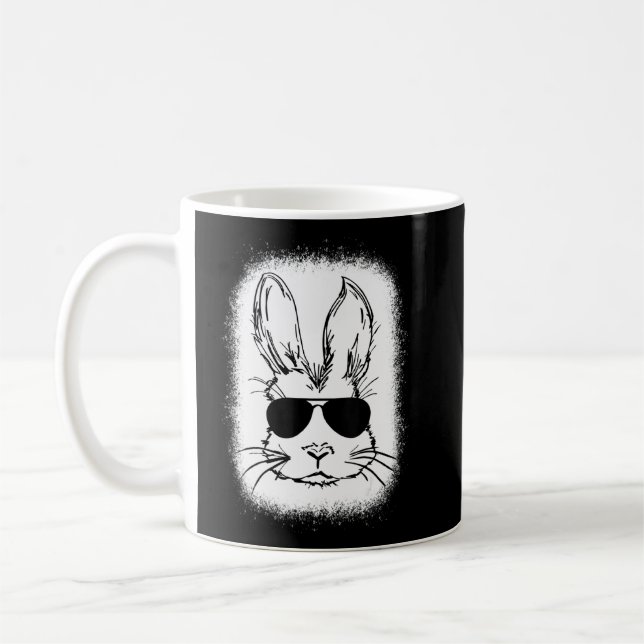 Taza De Café Cara De Conejo Con Gafas De Sol Para Niños Hombres (Izquierda)