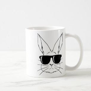 Taza De Café Cara de conejo con gafas de sol para niños y hombr