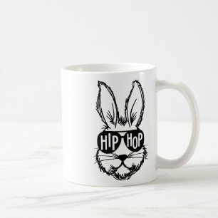 Taza De Café Cara de conejo de Pascua feliz de Hip Hop con homb