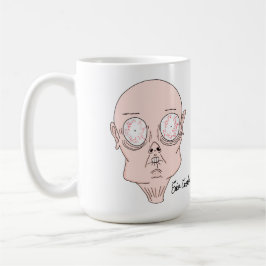 Taza De Café Cara de dibujo animado asustada y divertida