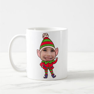 Taza De Café Cara de fotografía Elf divertida personalizada - r
