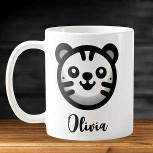 Taza De Café Cara de gatito redonda moderna y linda
