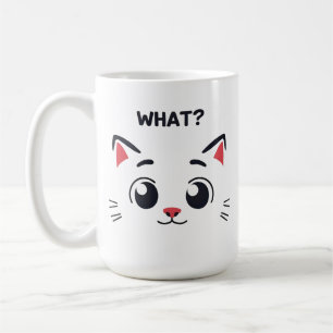 Taza De Café Cara de gato lindo "¿QUÉ?" Mug de expresiones dive