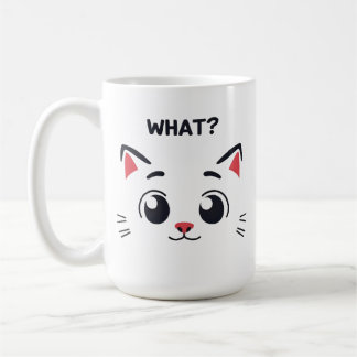 Taza De Café Cara de gato lindo "¿QUÉ?" Mug de expresiones dive