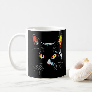 Taza De Café Cara de gato negro