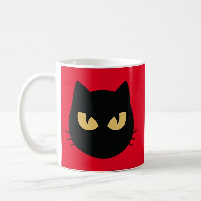 Taza De Café Cara de gato negro (Izquierda)