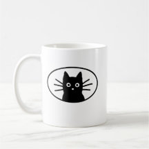 Cara de Gato Negro Kawaii Minimalista