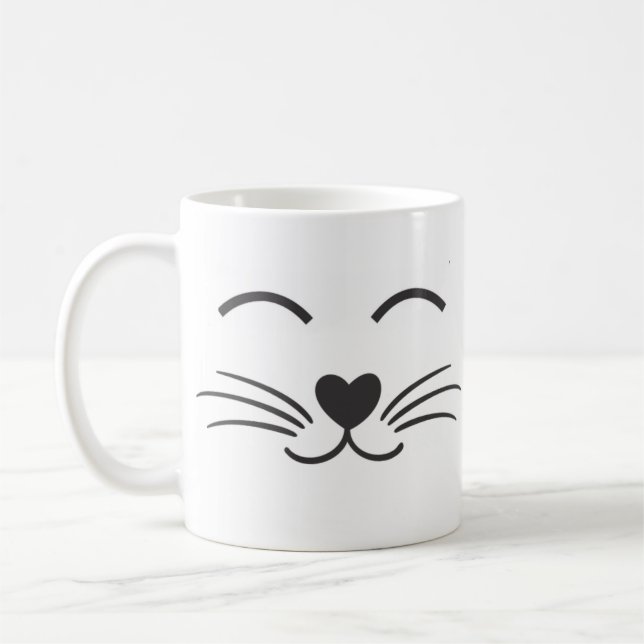 Taza De Café Cara de gato suave con Wiskers (Izquierda)