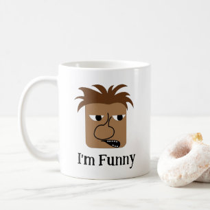 Taza De Café Cara de hombre enojado divertida caricatura divert